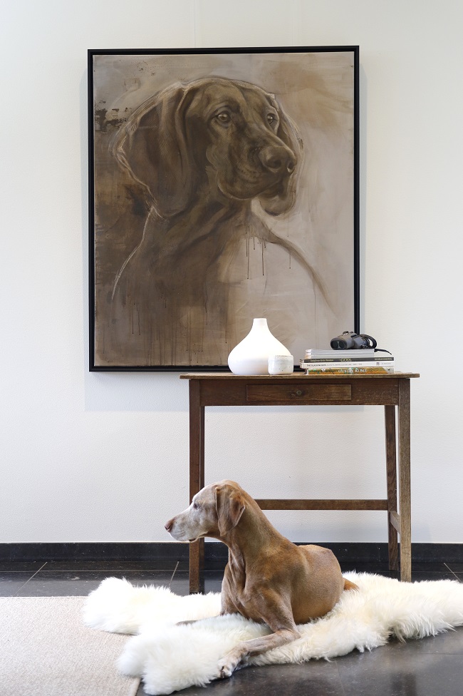 schilderij van een hond op groot formaat jennifer